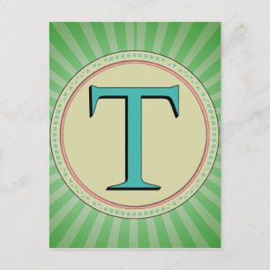 T MONOGRAM SCHREIBEN POSTKARTE