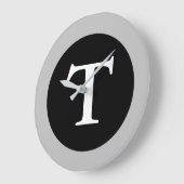T: Monogram T Large Modern Wall Clock Große Wanduhr (Winkel)