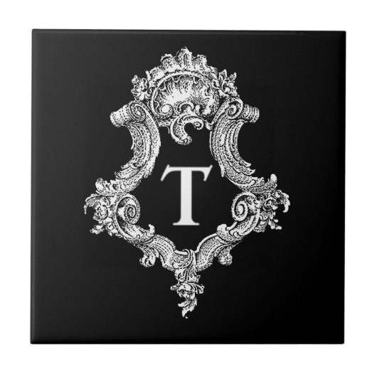 T Monogramm Initiale Fliese (Vorderseite)