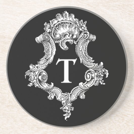 T Monogramm Initiale Untersetzer (Vorne)