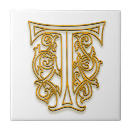 T-Monogramm-"irisches Gold" Keramik-Fliese Fliese