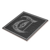 T-Monogramm "königliche graue Stein" Fliese (Seite)