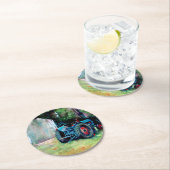 T' Old Tractor Coaster Runder Pappuntersetzer (Vor Ort)