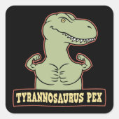 T-Pex Quadratischer Aufkleber (Vorderseite)