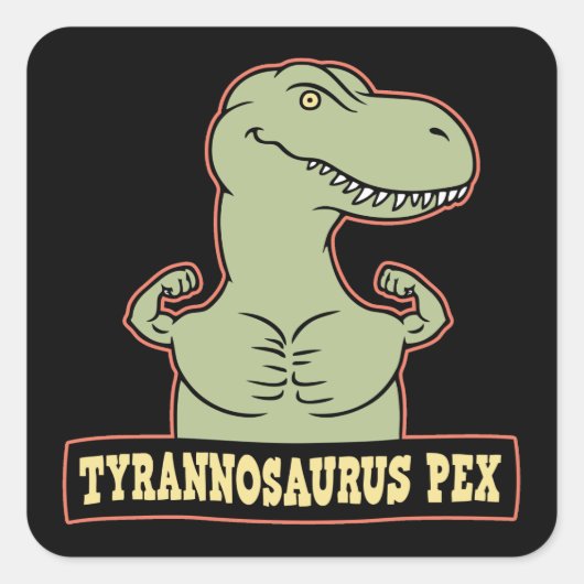 T-Pex Quadratischer Aufkleber (Vorderseite)
