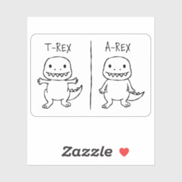 T-Pose-T-Rex-Sketch Aufkleber