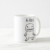 T-Pose-T-Rex-Sketch Kaffeetasse (VorderseiteRechts)