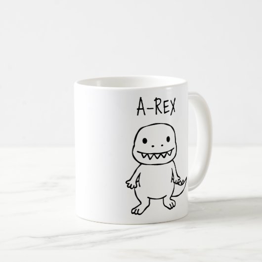 T-Pose-T-Rex-Sketch Kaffeetasse (VorderseiteRechts)