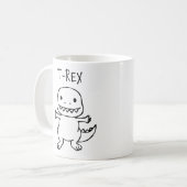 T-Pose-T-Rex-Sketch Kaffeetasse (Vorderseite Links)