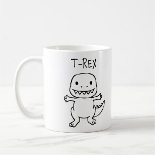 T-Pose-T-Rex-Sketch Kaffeetasse