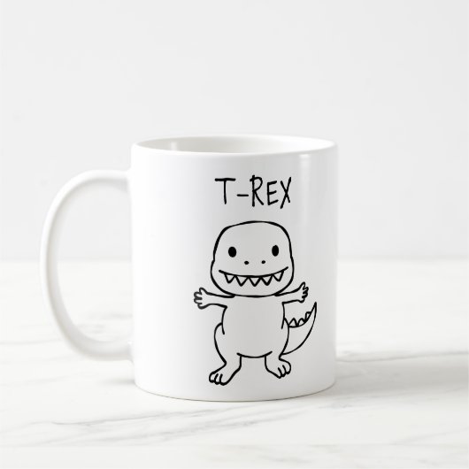 T-Pose-T-Rex-Sketch Kaffeetasse (Links)