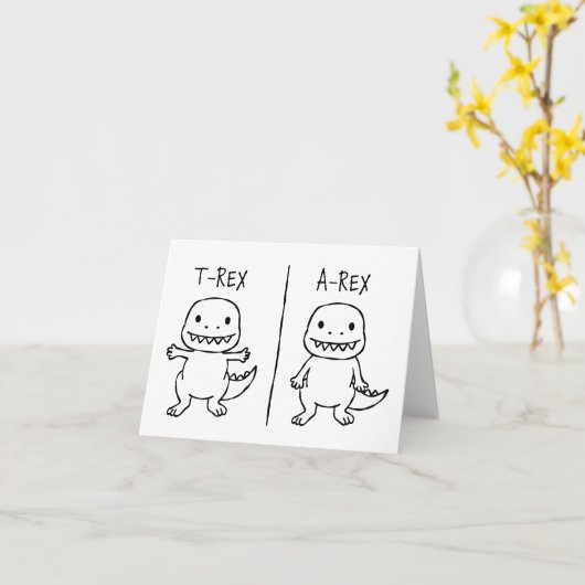 T-Pose-T-Rex-Sketch Karte (Gelbe Blume)