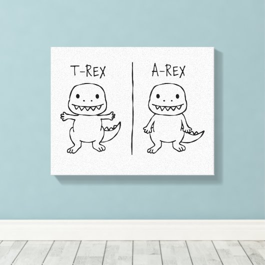 T-Pose-T-Rex-Sketch Leinwanddruck (Insitu (Holzboden))