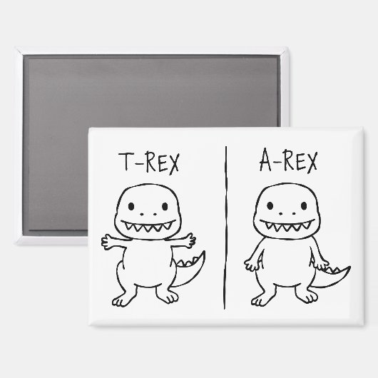T-Pose-T-Rex-Sketch Magnet (Vorderseite/Rückseite)