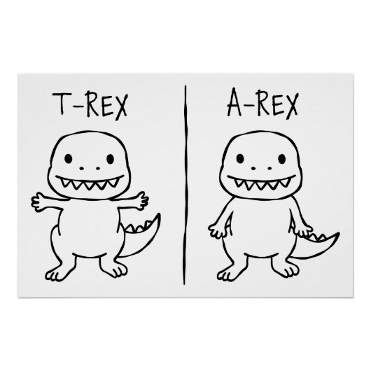 T-Pose-T-Rex-Sketch Poster (Vorderseite)