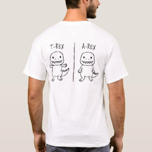 T-Pose T-Rex Sketch vorne und hinten T-Shirt