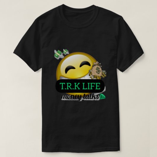T.R.K SMILEY FACE GELD SPRICHT TSHIRT (Design vorne)