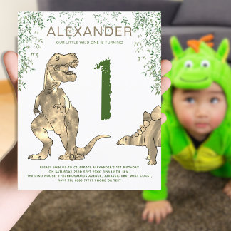 T-Rex 1. Geburtstag Party Wild One