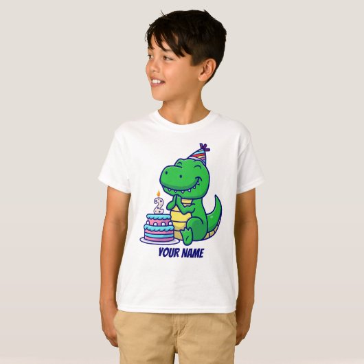 T-Rex 2. Geburtstag T-Shirt (Vorne ganz)