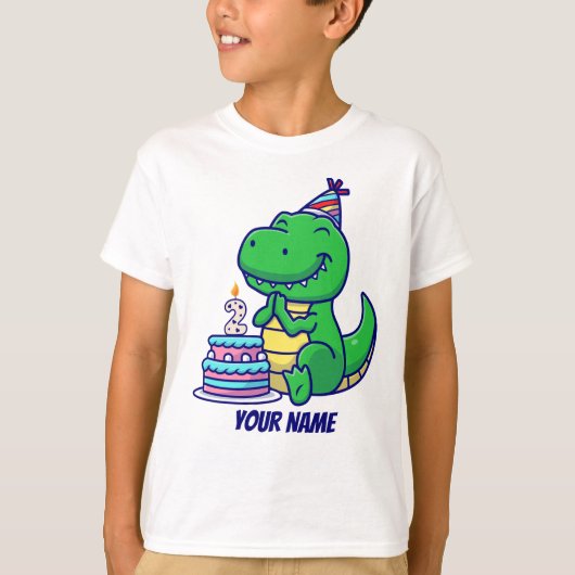 T-Rex 2. Geburtstag T-Shirt (Vorderseite)