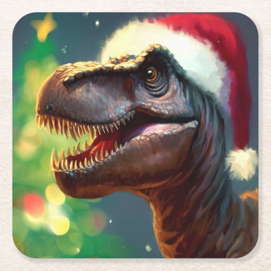 T-Rex 2 Rechteckiger Pappuntersetzer (Vorderseite)