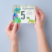 T Rex 5. Geburtstagspartei Einladung Flyer (Gruppe)