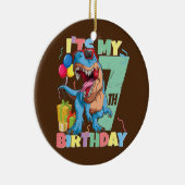 T Rex 7th Birthday Boy Girl 7 Years 2015 Dinosaur Keramik Ornament (Rechts)