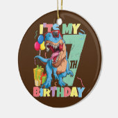 T Rex 7th Birthday Boy Girl 7 Years 2015 Dinosaur Keramik Ornament (Links)