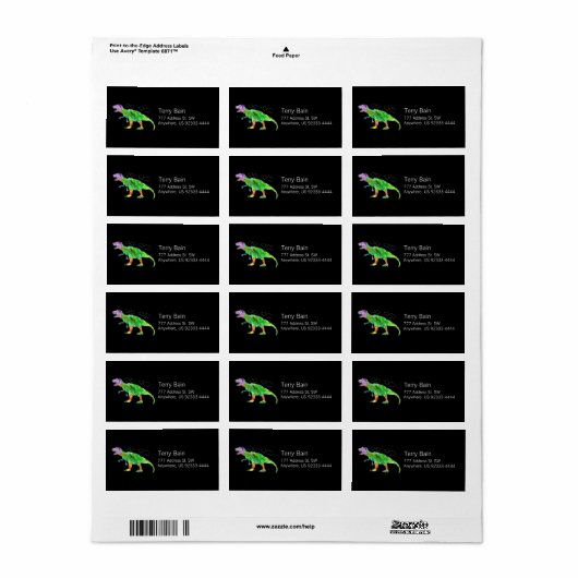 T-Rex Adressaufkleber (Vorne)