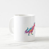 T-Rex an einer Leine Kaffeetasse (Vorderseite Links)
