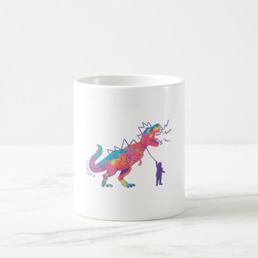 T-Rex an einer Leine Kaffeetasse (Mittel)