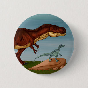 T-Rex and Velociraptor Button