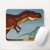 T-Rex and Velociraptor Mousepad (Mit Mouse)