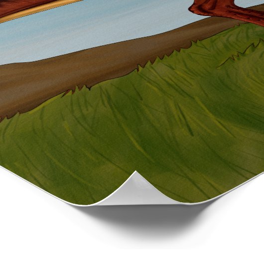 T-Rex and Velociraptor Poster (Ecke)