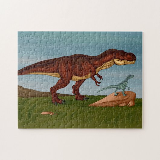 T-Rex and Velociraptor Puzzle (Horizontal)