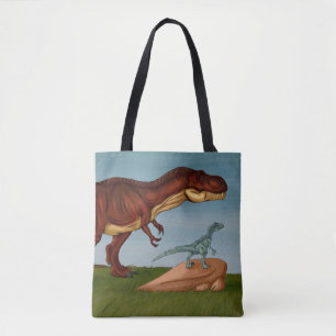 T-Rex and Velociraptor Tasche