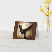 T Rex Angel Karte (Gelbe Blume)