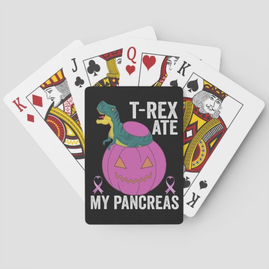 T-rex aß mein Pankreas Funny Pumpkin Dinosaurier Spielkarten (Rückseite)