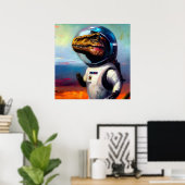T Rex Astronaut Poster (Heimbüro)