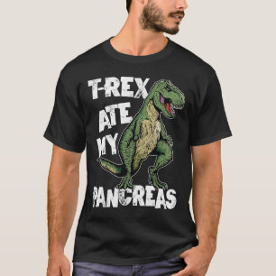 T-rex Ate My Pankreas Dinosaur Fun Diabetes Awaren T-Shirt