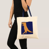 T. Rex auf blauem Beutel Tragetasche (Vorderseite (Produkt))