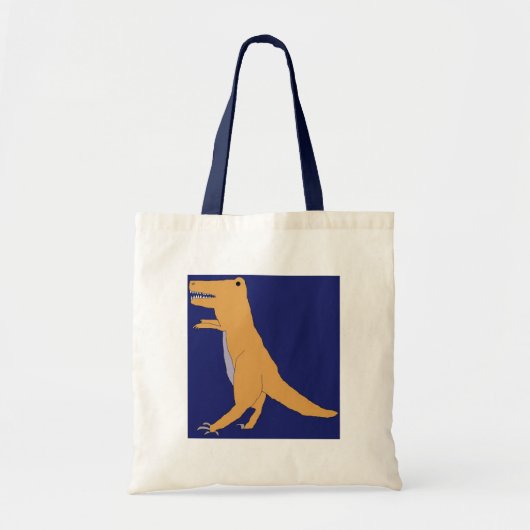 T. Rex auf blauem Beutel Tragetasche (Vorne)