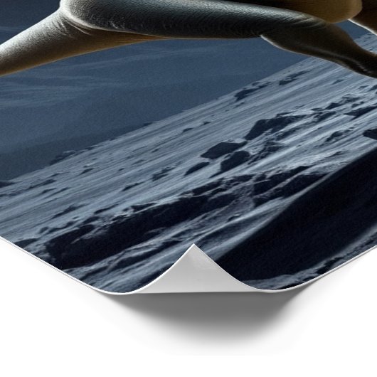 T-Rex auf dem Mond Poster (Ecke)