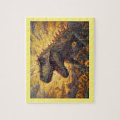 T-rex auf einem Sonnenblumenfeld Puzzle (Vertikal)