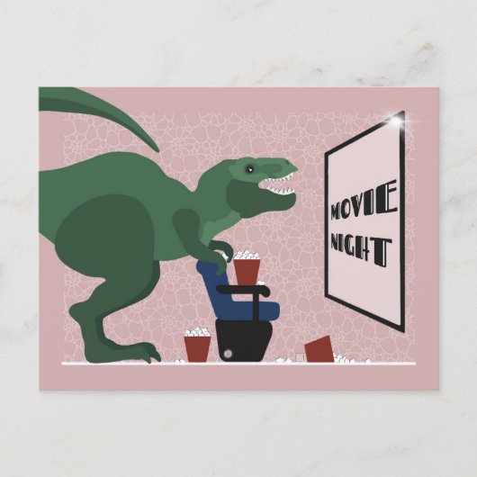 T Rex auf Filmabend Postkarte (Vorderseite)