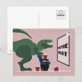 T Rex auf Filmabend Postkarte (Vorne/Hinten)