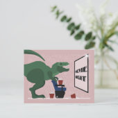 T Rex auf Filmabend Postkarte (Stehend Vorderseite)