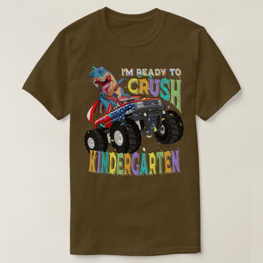 T Rex auf Monster Truck - Ich bin bereit, Kinder z T-Shirt (Design vorne)