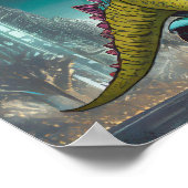 T-Rex auf Rädern - Poster für fossile Brennstoffe (Ecke)