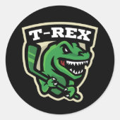 T-Rex-Aufkleber Runder Aufkleber (Vorderseite)